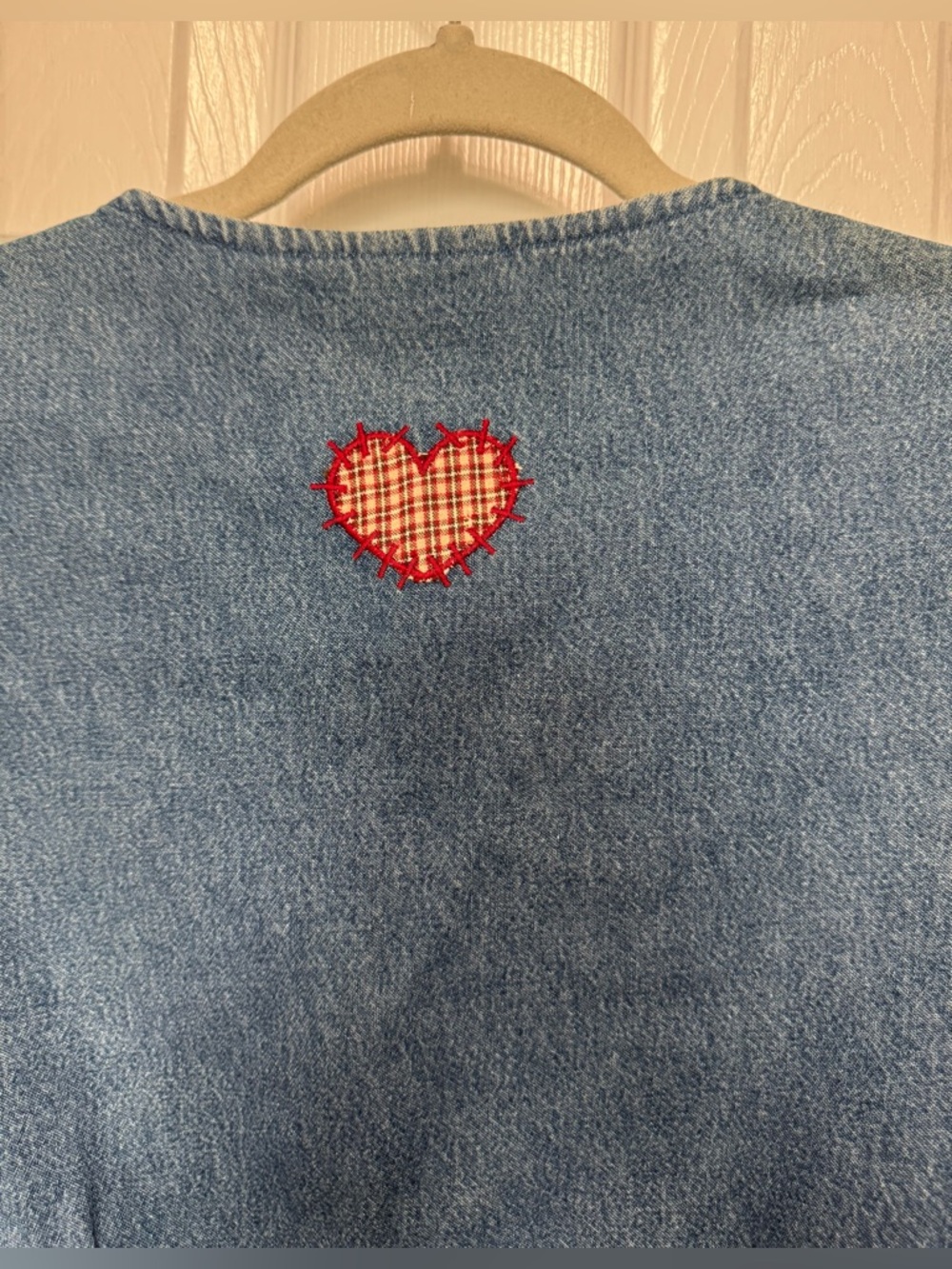 Bobbie Brooks Vintage Embroidered Denim Farm Vest Teacher Country Cottagecore - Picture 10 of 12